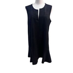 GUC BCBGMaxAzria Women's Black Faux Suede Sleeveless Mini Dress Size L
